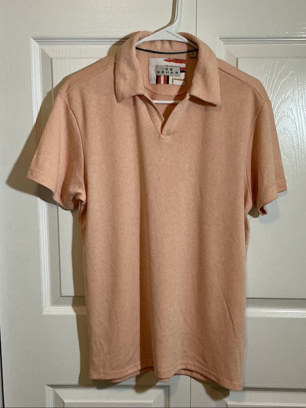 Ike Behar Peach Short-Sleeve Polo/sweater